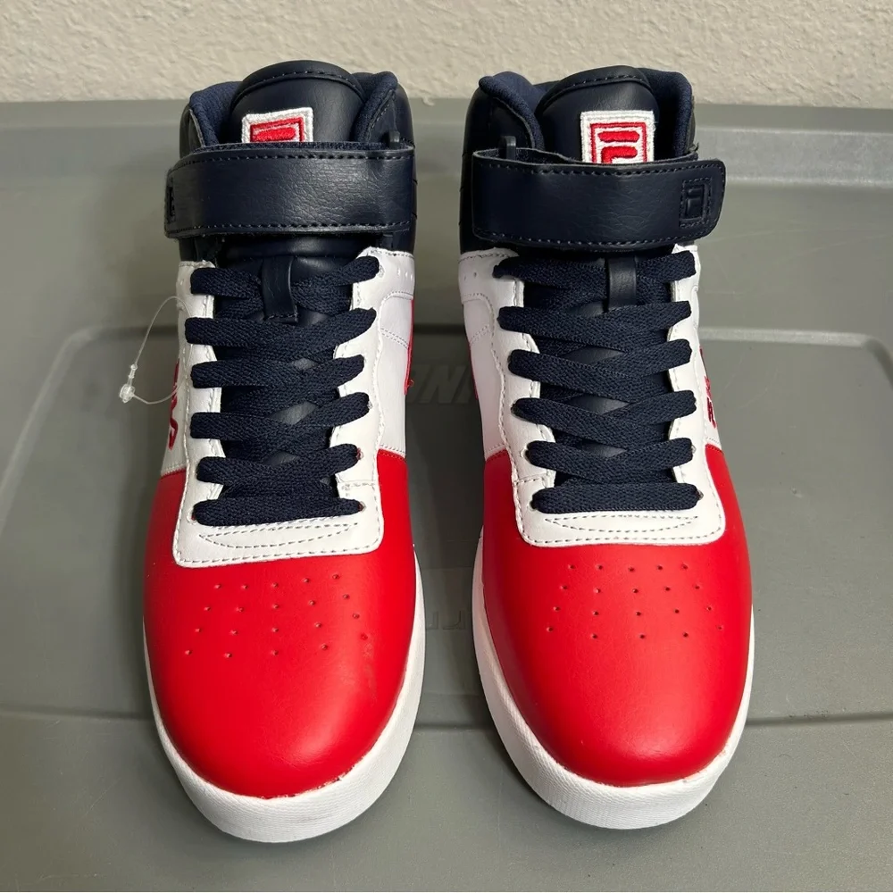 Fila Red and Blue High-Top Sneakers